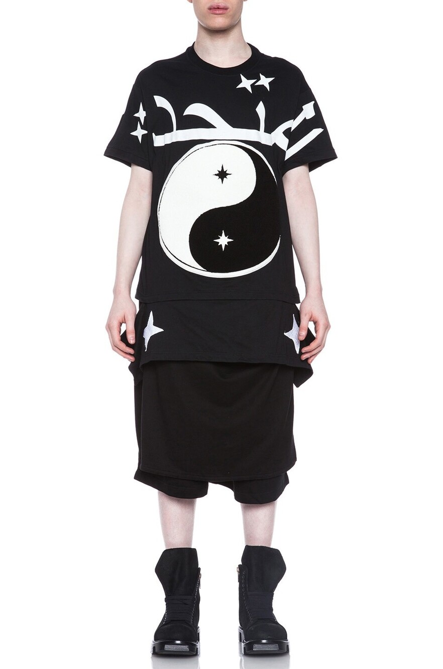KTZ United Print Embroidered Yin Yang Cotton Tee Size Medium